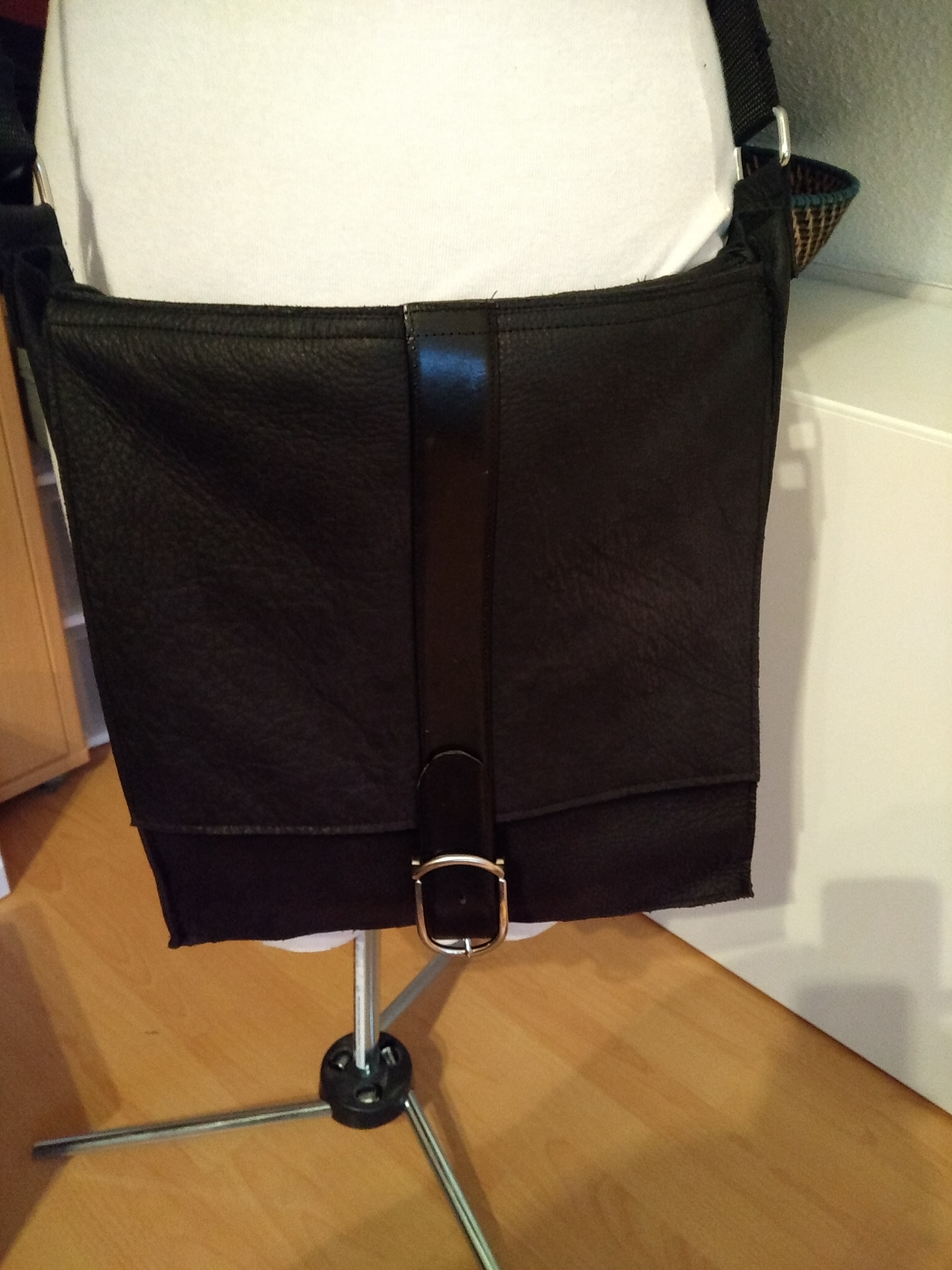 Grosse Schwarze Tasche Aus Buffelleder